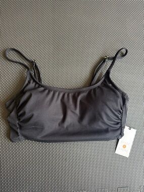 Shade & Shore Black Ribbed Bikini Top